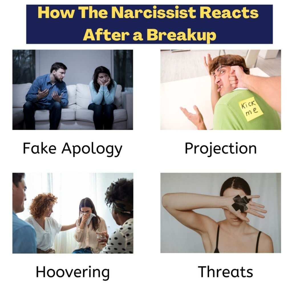 narcissist reactions after a breakup