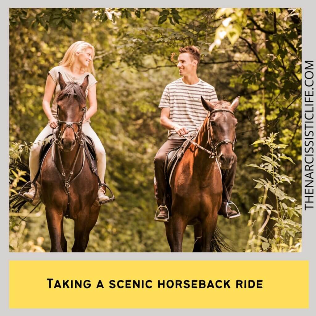 Taking a scenic horseback ride